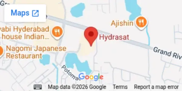Map to Hydrasat Novi, MI office